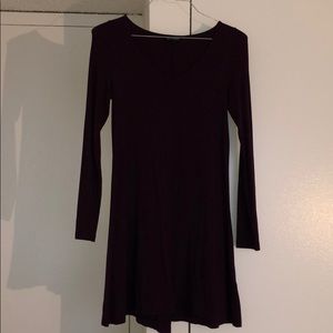 Long sleeve T-shirt dress PURPLE